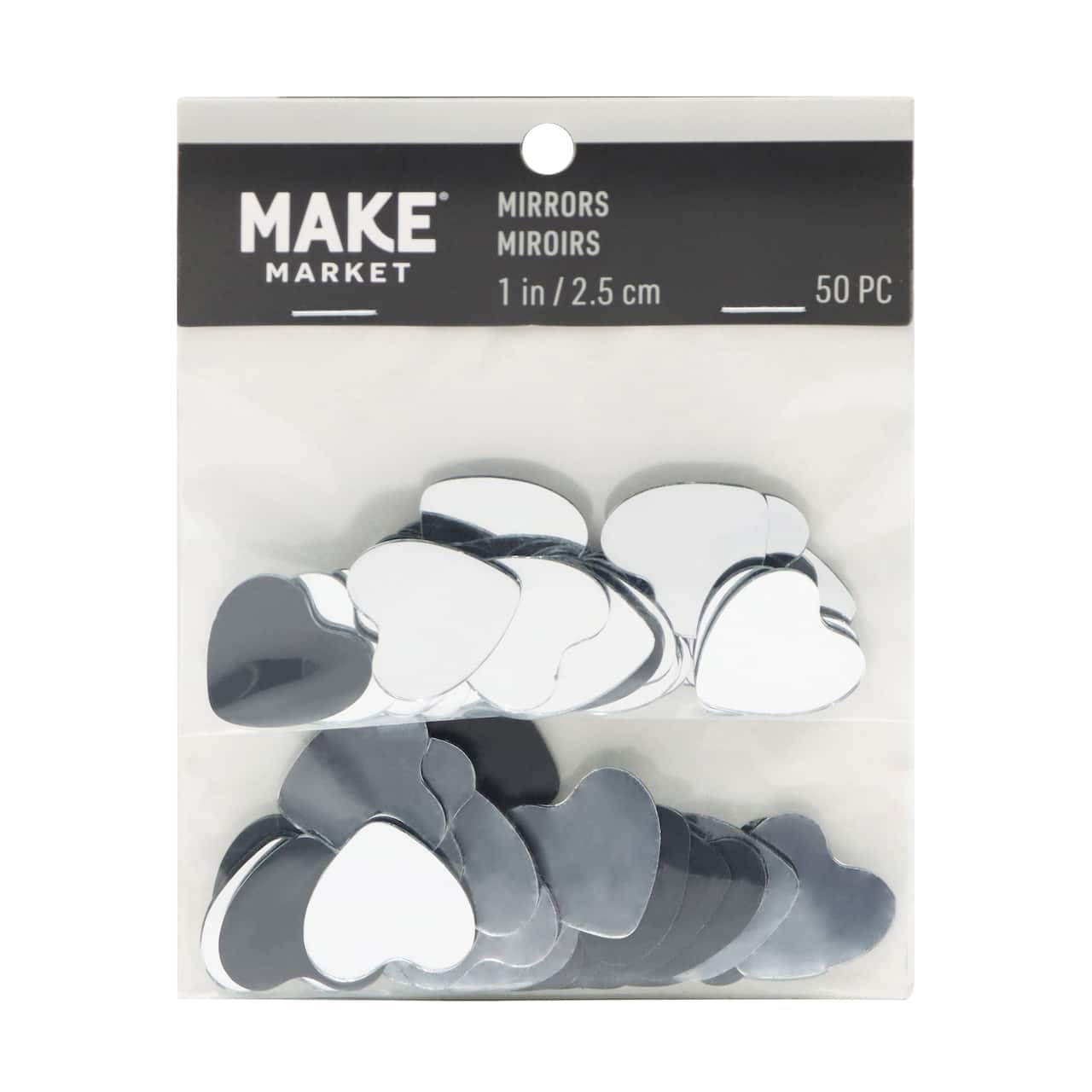 1" Heart Glass Mirrors, 50ct. by Make Market®